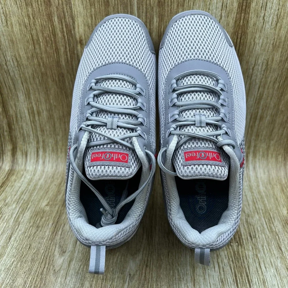 Orthofeet Edgewater 618 Sneakers Men's Size 9.5 4E X-Wide Grey Mesh Orthopedic